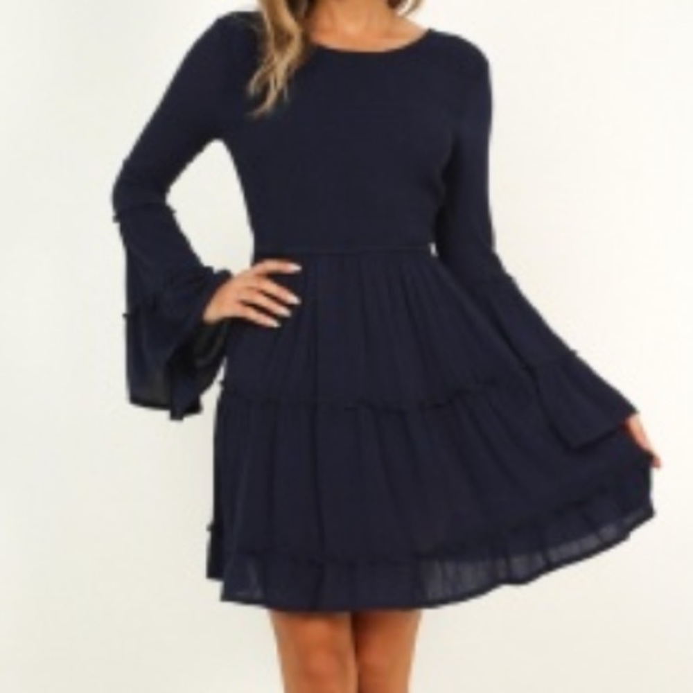 Ask Me Later Dress in Navy